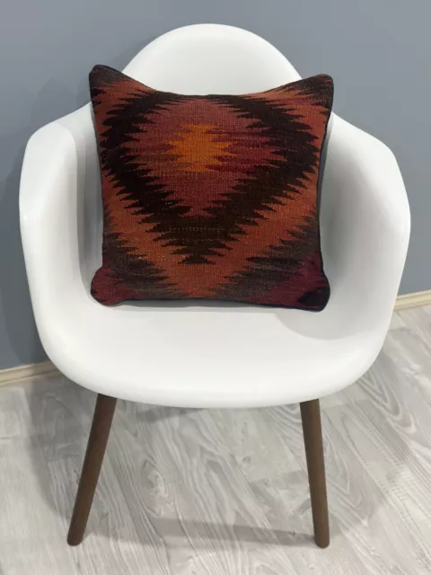 Genuine Afghan Handwoven Kilim Cushion Cover ( 45 CM X 45 CM ) AF # 14