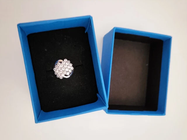 1.5ctw Moissanite FIRE Cluster Engagement Ring New Designer Platinum over Silver 1.5ctw Moissanite FIRE Cluster Engagement Ring New Designer Platinum over Silver