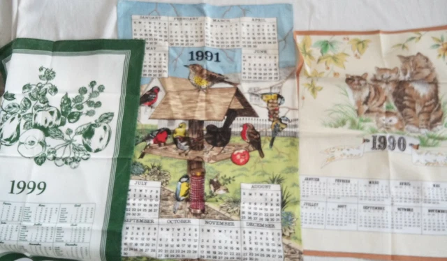 Torchon vintage calendrier année 1974