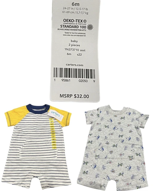 Lot Of Infant 2 Pieces Baby Bodysuit Size 6M - *Nwt- Carter's
