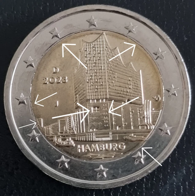 2 Euro Munze Hamburg 2023 Fehlpragung Erkennen