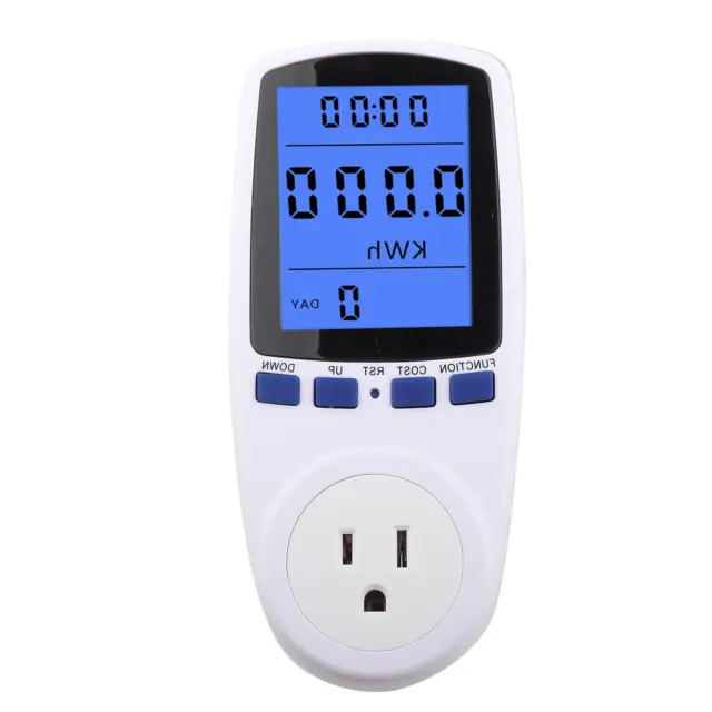 Electricity Usage Monitor Power Meter Plug Home Energy Watt Volt Amps KWH Co FTD