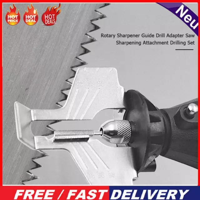 Chainsaw Sharpening Rotary Tool Chain Saw Sharpener Guide Drill Adapter Head Kit