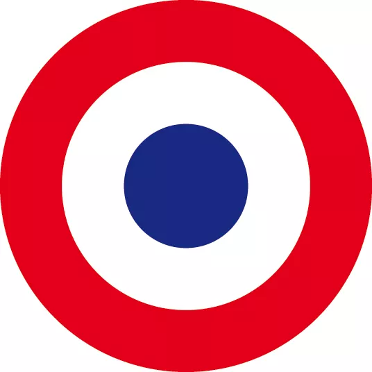 STICKER  personnalisé rond ou à la forme  FRANCE genre Cocarde tricolore.