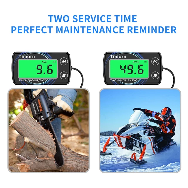 SMALL ENGINE TACHOMETER Hour Meter Timorn Digital Inductive Waterproof