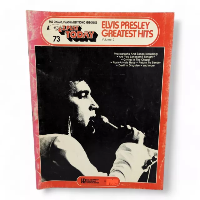 E-Z Play Today Elvis Presley Greatest Hits Volume 2 Hal Leonard Blok Sheet Music