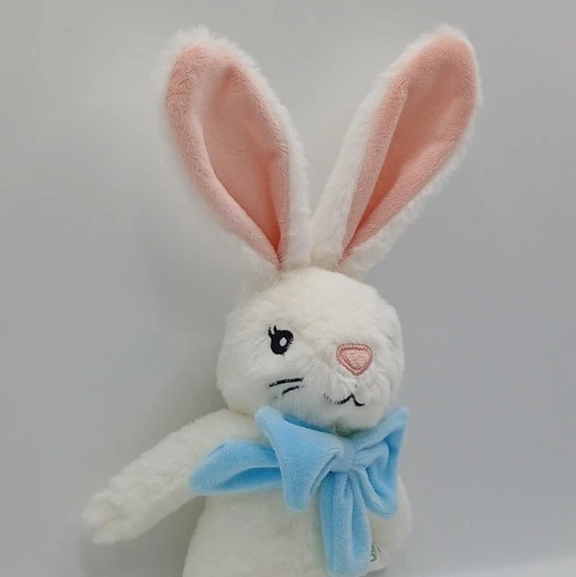 NEW- DUNELM WHITE Bunny Rabbit Plush Soft Toy, Blue Bow, Long Legs ...