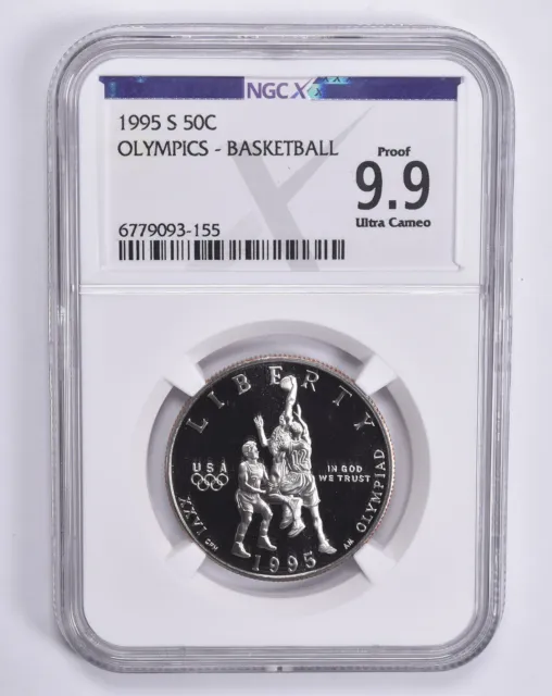 Proof 9.9 UCam 1995-S Olympics Basketball Commemorative Half Dollar NGC X *0958