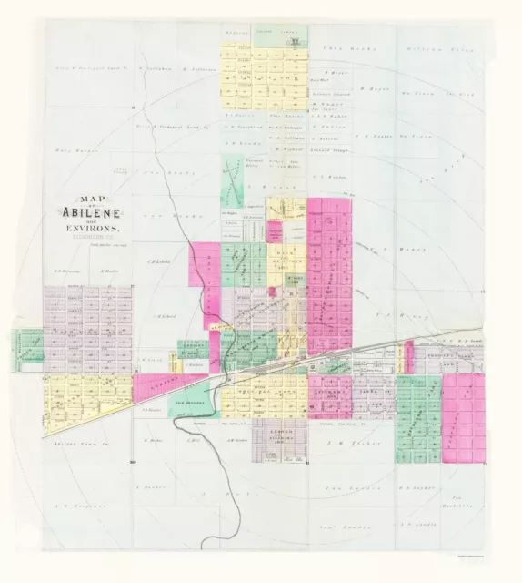Abilene Kansas - Everts 1887 - 23.00 x 25.64