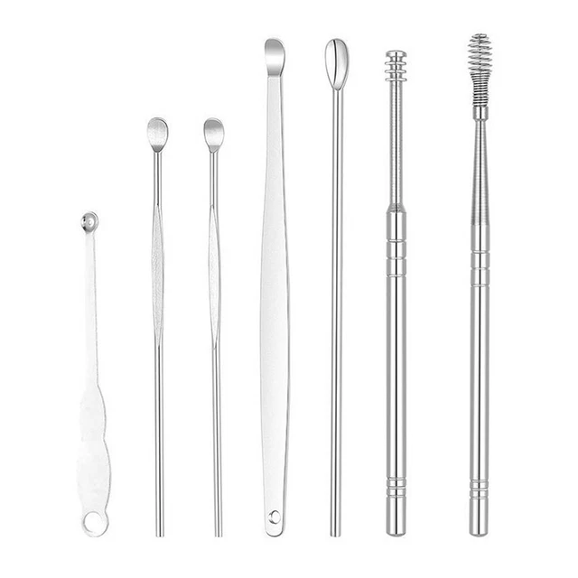 6/7Pcs Ear Pick Cleaning Health Care Tool Ear Wax Remover Cleaner Curette Kit ql