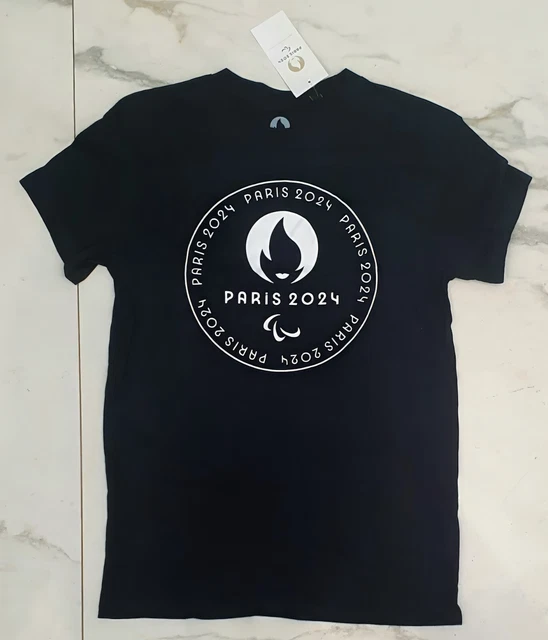 T-shirt Jeux Olympiques Paris 2024 Bleu Marine Taille 12 Ans, Neuf Avec étiquettes