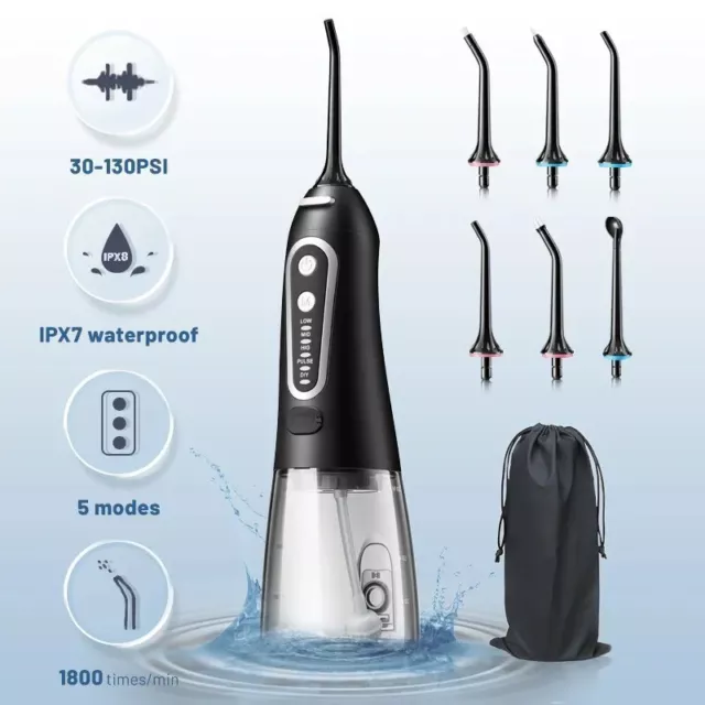 Cordless Water Flosser Dental Oral Irrigator 300ML Travel Teeth Cleaner Flosser