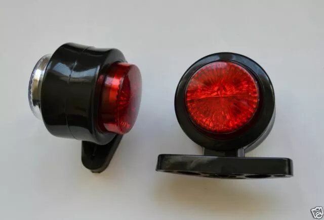 2 x Trailer Mudguard Towing Red / White Marker Lights 2