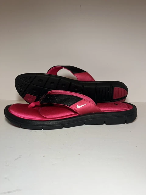 Nike Women's Size 10 Comfort Footbed Sandals Thong Flip Flops Pink Black 354925