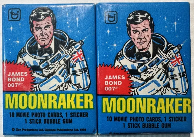 1979 Topps James Bond 007 Moonraker Sealed Wax Pack Movie Photo Cards - 10 Cards