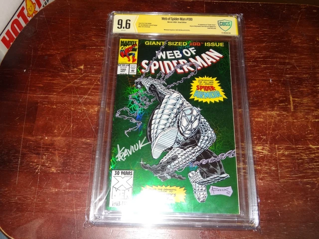 Web of Spider-Man #100 Foil CBCS 9.6 Signed by Alex Saviuk 1st Spider-Armor