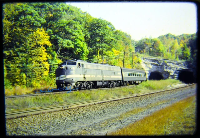 Original Railroad Slide OSLD NYC 4003 E7M Train 405 State Line Tunnel NY 10/3/67
