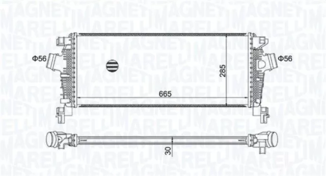 MAGNETI MARELLI Ladeluftkühler LLK Intercooler Kühler Ladeluft 351319205890