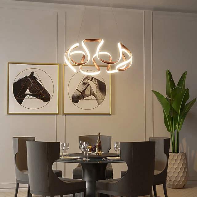 Nordic LED Acrylic Ceiling Lamp Creative Curved Twist Chandelier Pendant Light