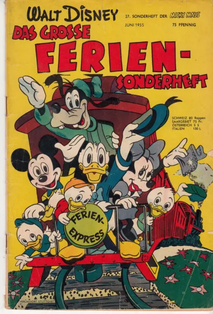 Micky Maus Sonderheft Nr. 27 (2-3) annehmbarer Zustand ab 1951 FERIEN Original