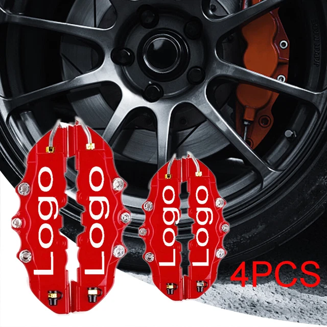4 x Red 3D Style Front+Rear Car Disc Brake Caliper Cover Brake Parts Accessories