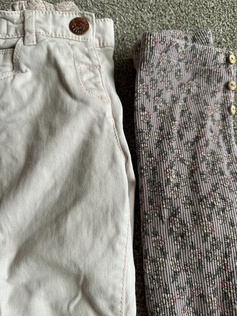 girls bundle trousers leggjngs zara next age 3-4 floral cord 3