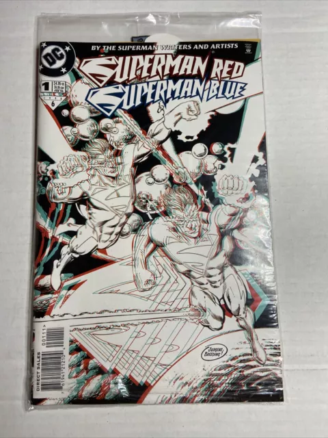 Superman Red Superman Blue #1-1998 NM Factory Poly Bagged 3D Glasses!!!