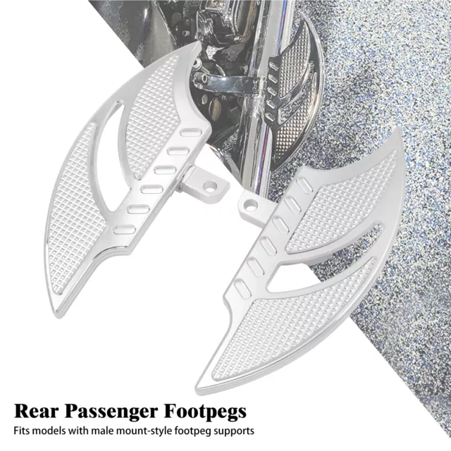 Chrome Rear Passenger Foot Floor Boards Rest Fit For Harley Touring Softail Dyna