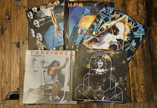 Def Leppard vinyl LP Lot + Foreigner & George Harrison