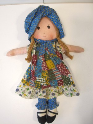 ORIGINAL 70's HOLLY HOBBIE RAG PATCH CLOTH DOLL 16ins KNICKERBOCKER