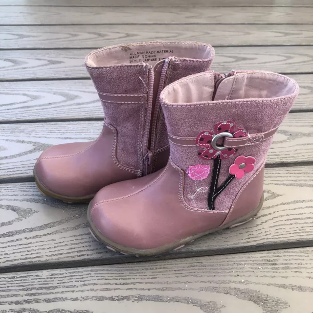 LAURA ASHLEY Little Girl Pink Boots Toddler Girls Size 8