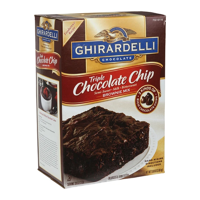 GHIRARDELLI CHOCOLATE TRIPLE CHOCOLATE CHIP BROWNIE Mix (7 Lbs, Pack Of