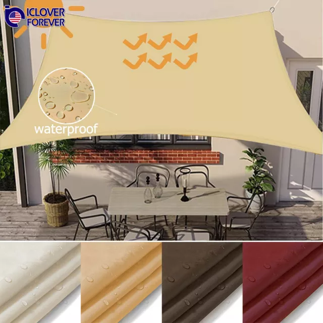 Waterproof Sun Shade Sail Patio Awning Outdoor Garden Pool Canopy Shelter Cover