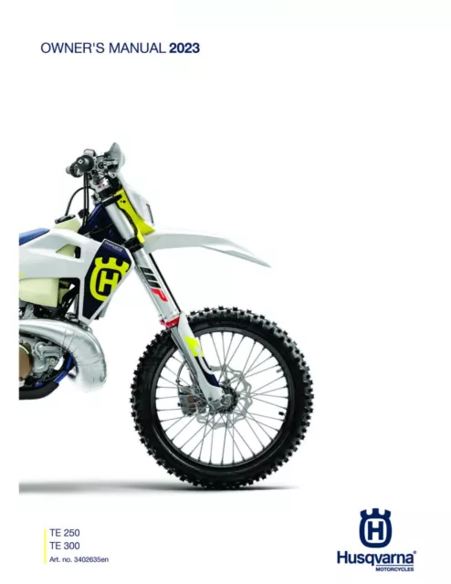 Husqvarna Owners Manual Book Guide 2023 TE 300 US