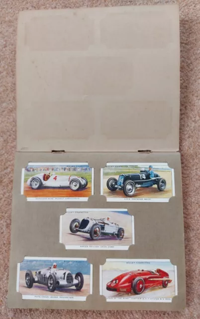 Rare Wills "SPEED" & MOTORCARS" Cigarette Picture Card Album - 48 Combined Cards 3