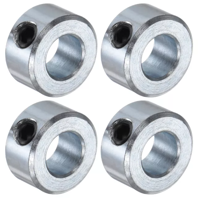 4pcs Set Screw Collars 3/8" Bore Carbon Steel Shaft Collars 3/4" OD, 3/8" Width
