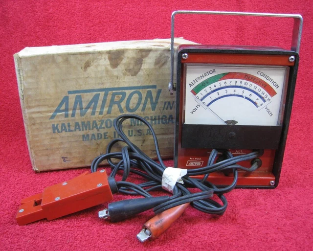 Vintage AMTRON Alternator Tester Model PL-08 Mechanics Tool Garage Dealership OE