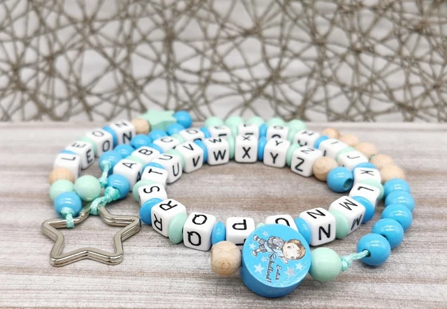 Rechenkette ABC Kette Zählkette Schulkind mit Name Blau Geschenk Einschulung