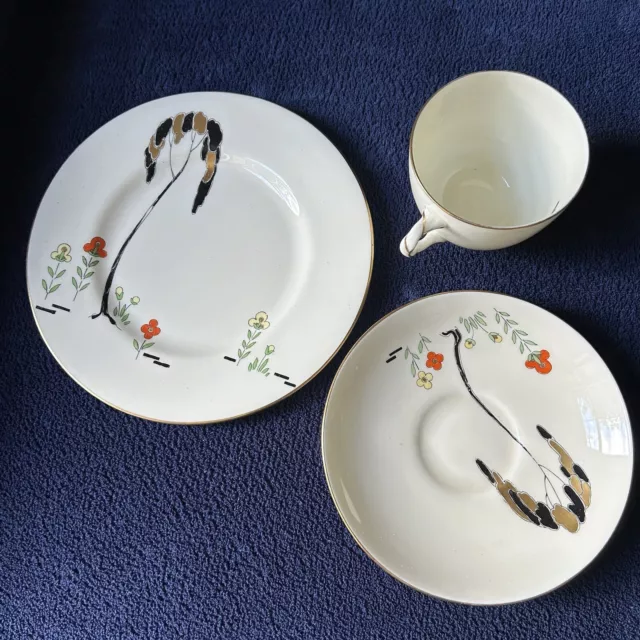 Vintage 1930s Royal Doulton Art Deco Eden Tea Trio Cup Saucer Side Plate V1112 3