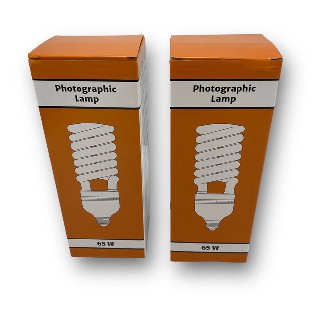 65W Fluorescent Spiral Light Bulb 6500K 120V White Photography