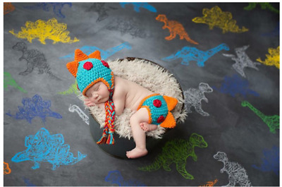 Girls Boys Newborn Baby Infant Dinosaur Hat Photo Photography Props Knit