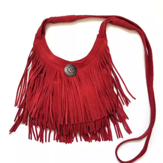 Idyllwind Miranda Lambert Red Suede Boho Cowgirl Country Crossbody Purse Fringe