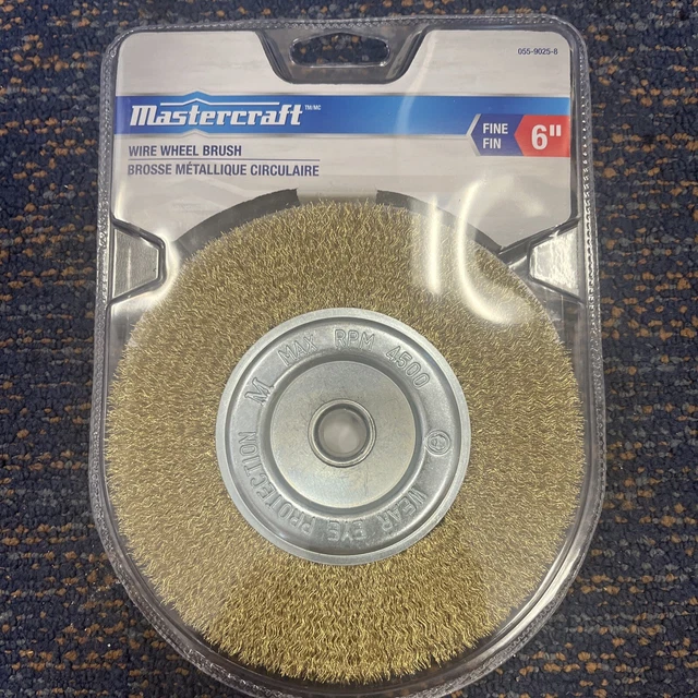 Cepillo de rueda de alambre mastercraft 323281OR de grado fino, acero al carbono, diapositiva de 6