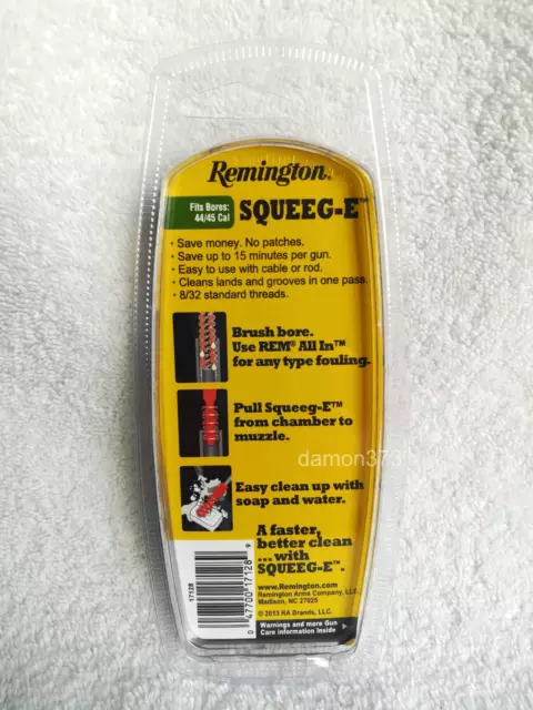 REMINGTON Rem SQUEEG-E 44/45 Caliber Replaces Mops & Patch Polymer BORE CLEANER 2