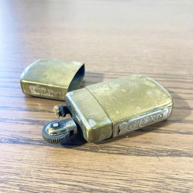 Briquet Ancien Feurex Paris En Laiton à Essence - Modèle De Poche Circa 1930, Vintage Français