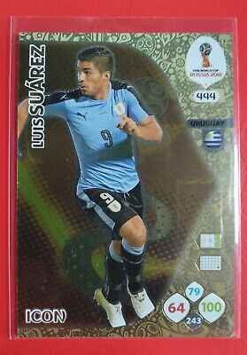  Luis Suarez Icon Trading Card  Adrenalyn XL FIFA World Cup 2018 Russia   Uruguay # 444 
