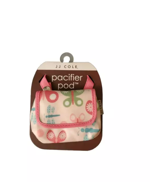 JJ Cole Pacifier Pod Pink Flutter Infant Toddler Polyester Case Brand New NWT