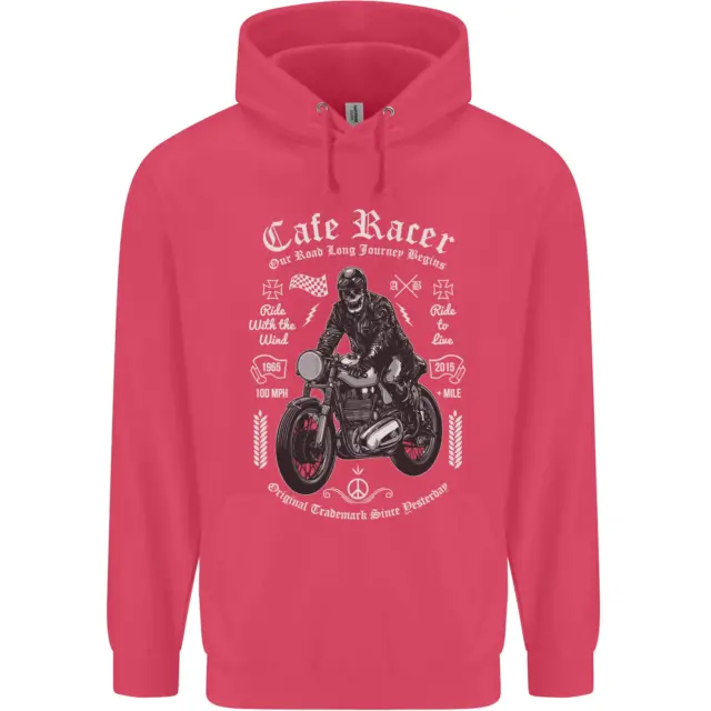 Felpa con cappuccio per moto motociclista biker bambini Cafe Racer 9