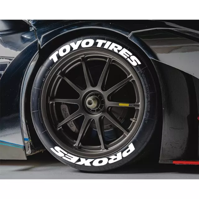 White TOYO TIRES PROXES Sticker Tire Lettering Rubber 1.38'' 15''-24'' 4 Kits