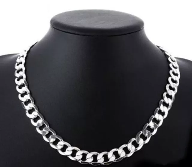 Mens Boys Curb Chain 18"-24" 3mm-9mm Stainless Steel Silver Black Cuban Necklace